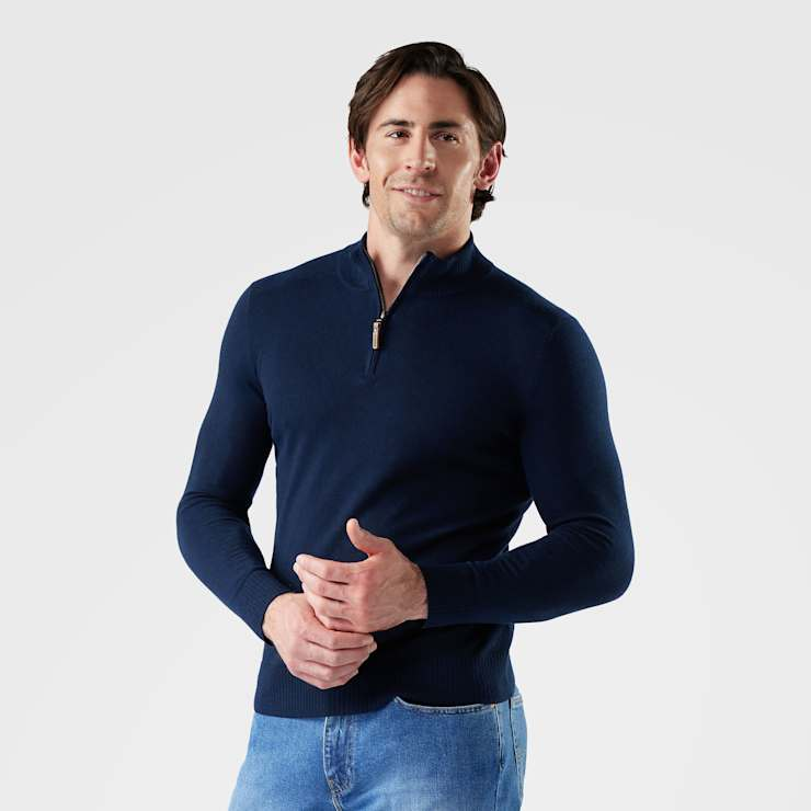 Smartwool Men's Sparwood 1/4 Zip Sweater - W26 - Aj's Ski and Sports